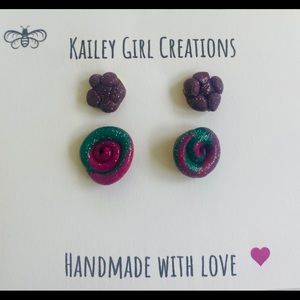 Handmade polymer clay earrings 🌸